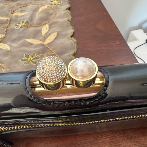 Ted Baker Black Clutch/ wallet with Gold Accents and outside zipper. - Picture 7 of 7